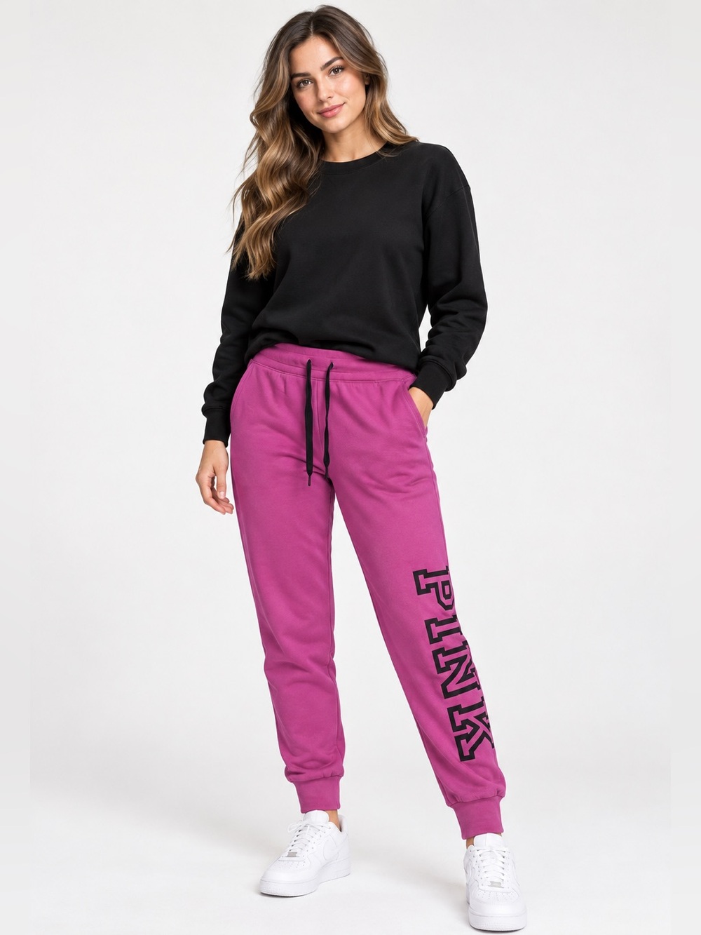 PINK Victoria's Secret Magenta Logo Jogger Pants